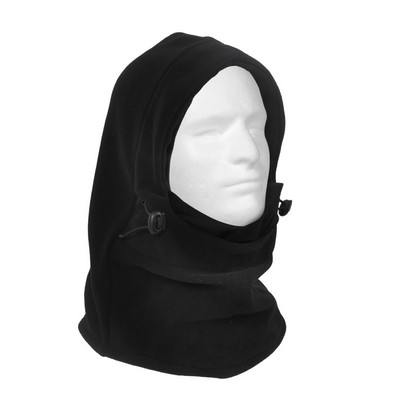 Black Polar Fleece 3 In 1 Adjustable Balaclava Cap