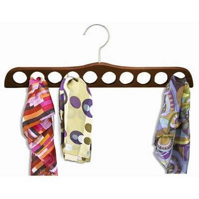 Wooden Walnut & Chrome Scarf Hanger