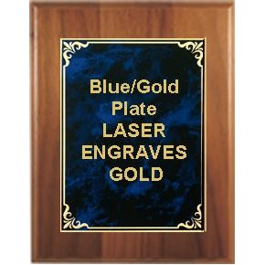 Cherry Plaque 6" x 8" - Blue/Gold 3-7/8" x 5-7/8" Hi-Relief Plate