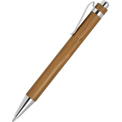 Bamboo pen - chrome trim