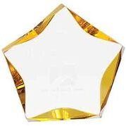 Luminary Star Clear/Gold Acrylic Award - 6-1/4" x 6