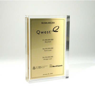 Flat Rectangle Lucite® Embedment Award (4" x 6" x 1")