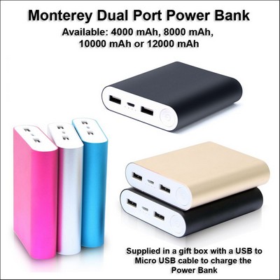 12000 mAh Monterey Dual Port Power Bank