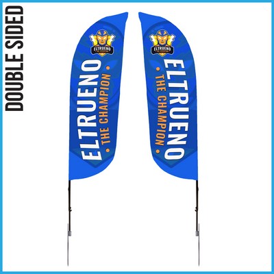 9' Feather Flag - Double Sided w/Spike Base (Small) - Made in the USA