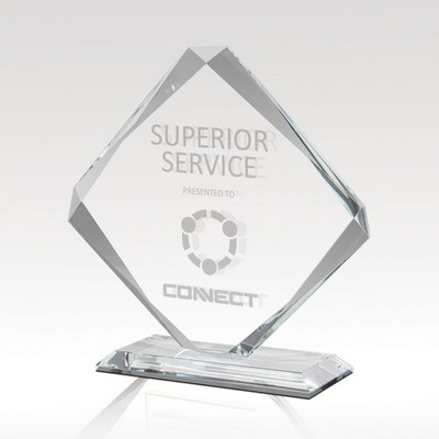 6.5" Beveled Glass Award - Tetrad