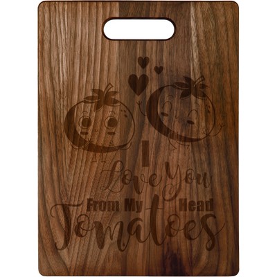 Engraved Walnut Cutting Board, 13 3/4" x 9 3/4"