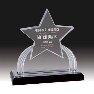 7¼" Silver Carved Star Impress Acrylic Award