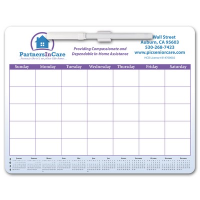 Memo Board Calendar w/ Rem Adh