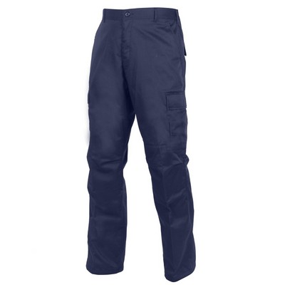 Navy Blue Relaxed Fit Zipper Fly Tactical B.D.U. Pants