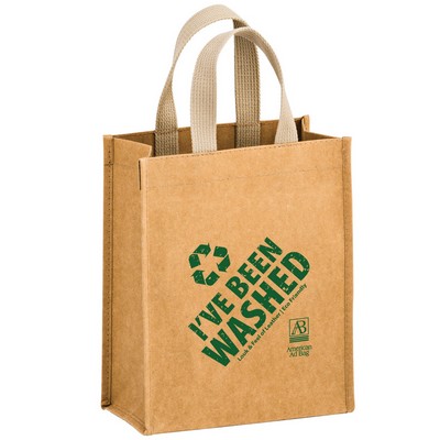 CYCLONE - Washable Kraft Paper Tote Bag w/ Web Handle (8"x5"x10")