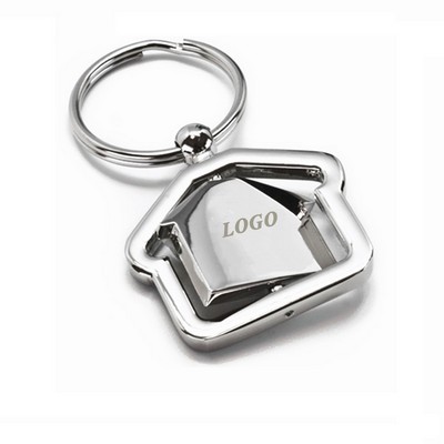 House Shaped Revolving Keytag Keychain