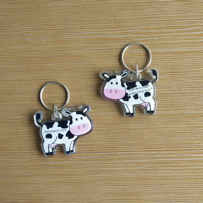 Acrylic Cow Keychain