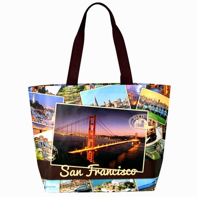 Full-Color Double Layered Laminated Non-Woven SF Travel Bag 20"x14"x6"