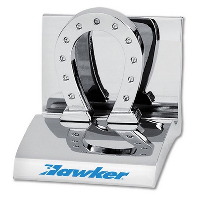 Horseshoe Chrome Business Card Holder