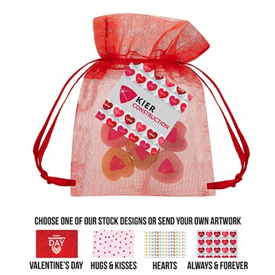 Organza Bag - Custom Conversation Hearts (Small)