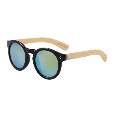 Bamboo Sunglasses - Gold Mirrored Lenses