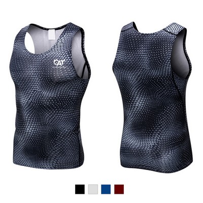 Men's Athletic Compression Body Shaper Vest Sport Base Layer