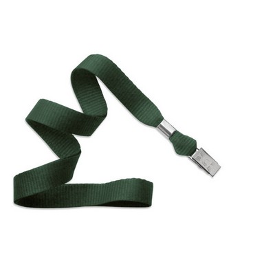 5/8" Blank Lanyard w/Bulldog Clip (Forest Green)