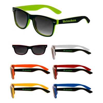 Union Printed - Two Color Black Sunglasses with 1-Color Logo