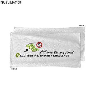 Absorbent Microfiber Dri-Lite Terry White Marathon Towel, 22x44, Sublimated Full color Logo