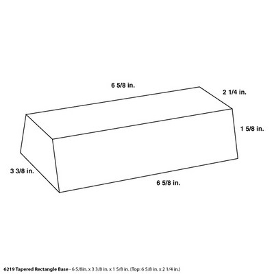 Tapered Rectangle Base - 6 5/8" x 3 3/8" x 1 5/8"