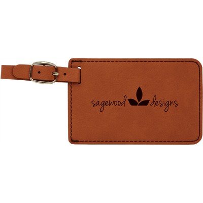 Rawhide Brown Laserable Leatherette Luggage Tag