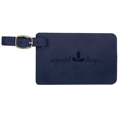 Blue Laserable Leatherette Luggage Tag