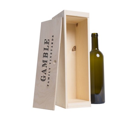 1-Bottle Wood Wine Box