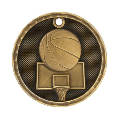 2" 3D Basketball Medal