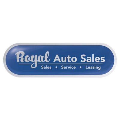 Domed Decal | Rectangle | 1 3/4" x 5 3/4"| Brushed Chrome Poly