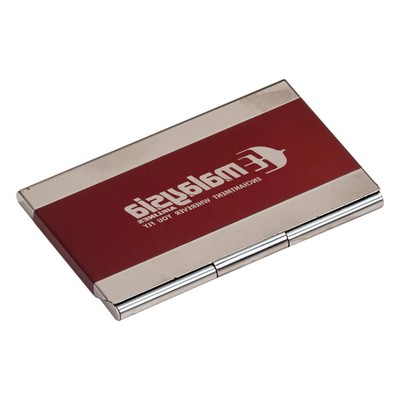 Red Stainless Steel Business Card Holder