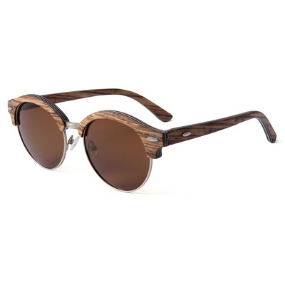 Zebra Wood Arms - Brown Polarized Lens - Zebra Wood Frames