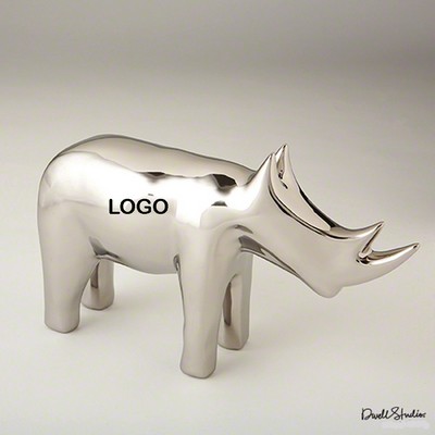 Unique Electroplated Ceramic Rhino for Home Deco and Office