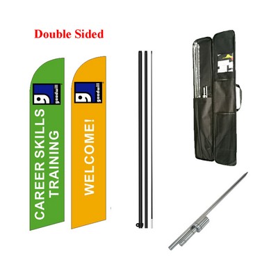 15' Double Sided Advertising Feather Blade Flag Kit