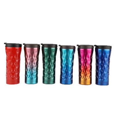 17 oz Diamond Shaped Stainless Steel Vacuum Tumbler