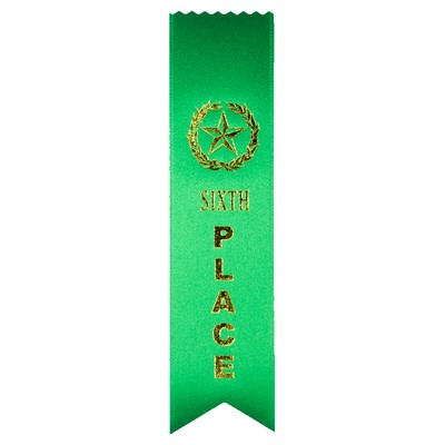 2"x8" 6TH Place Stock Lapel Award Ribbon