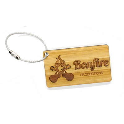 Large Wooden Keychain in Solid Bamboo