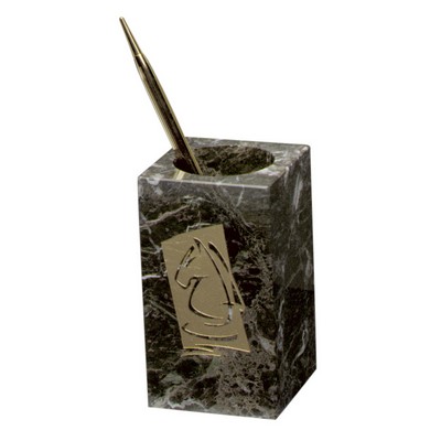 Jade Leaf Green Marble Pencil Holder