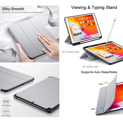 Kidder iPad Pro 10.5 Smart Cover Case with Pencil Holder (Gray)