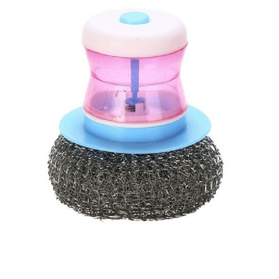 Round Refillable Dispensing Dish Brush