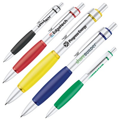 Aluminum Click Action Pen w/ Soft Rubber Grip