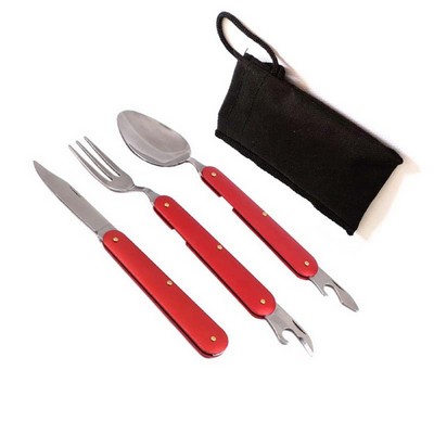 Camping Cutlery Set w/Pouch (3 Piece Set)