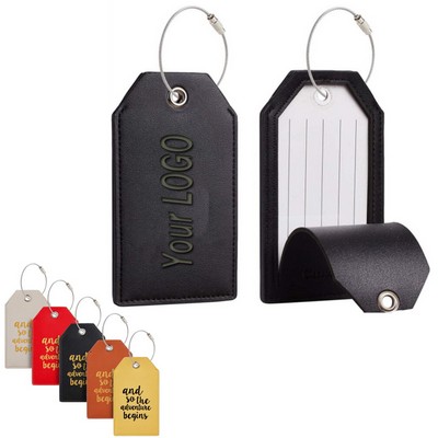 Leather Luggage Tag Or Bag Tag With Privacy Cover