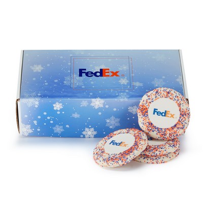 Custom Sugar Cookie w/ Corporate Color Sprinkles in Mailer Box (12 Piece)