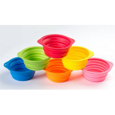 850ml Portable Silicone Pet Bowl With Carabiner With Hook