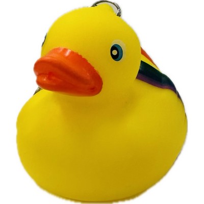 Rubber Cute Rainbow Tail Duck Key Chain©