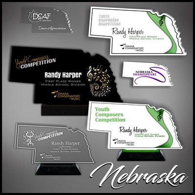 11" Nebraska Black Budget Acrylic Award