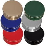 Round Cookie Tin Shipping Box w/Red Bow (7 3/16"x1 13/16")