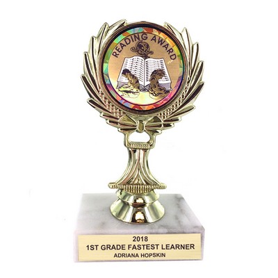 5¼" Trophy Rise w/2" Mylar Reading Award Insert