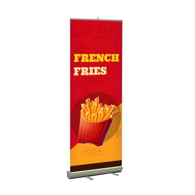 French Fries Pre Printed Premium Retractable Banner 33" x 80" - Yellow & Red